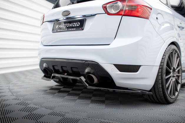 Mittlerer Cup Diffusor Heck Ansatz DTM Look passend für Ford Kuga ST Mk1 schwarz Hochglanz