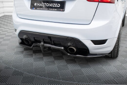 Mittlerer Cup Diffusor Heck Ansatz DTM Look passend für Ford Kuga ST Mk1 schwarz Hochglanz