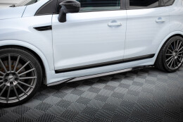 Seitenschweller Ansatz Cup Leisten für Ford Kuga ST Mk1 schwarz Hochglanz