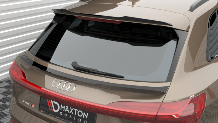 Unterer Heck Spoiler Aufsatz Abrisskante für Audi e-tron schwarz Hochglanz