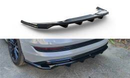 Mittlerer Cup Diffusor Heck Ansatz DTM Look passend für Audi e-Tron S-Line schwarz Hochglanz