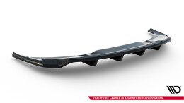 Mittlerer Cup Diffusor Heck Ansatz DTM Look passend für Audi e-Tron S-Line schwarz Hochglanz
