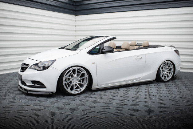 Seitenschweller Ansatz Cup Leisten passend für Opel Cascada schwarz Hochglanz