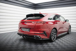 Mittlerer Cup Diffusor Heck Ansatz DTM Look passend für Kia ProCeed GT-Line Mk1 schwarz Hochglanz