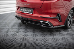 Mittlerer Cup Diffusor Heck Ansatz DTM Look passend für Kia ProCeed GT-Line Mk1 schwarz Hochglanz
