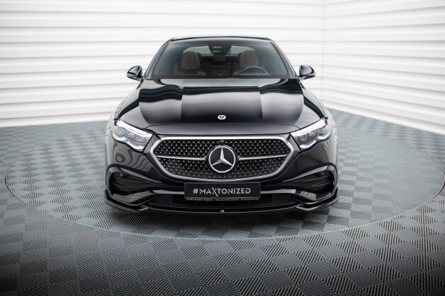 Street+ Spoilerlippe Front Ansatz V.1 passend für Mercedes E AMG-Line W214 schwarz Hochglanz