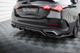 Mittlerer Cup Diffusor Heck Ansatz DTM Look passend für Mercedes-Benz E AMG-Line W214 schwarz Hochglanz