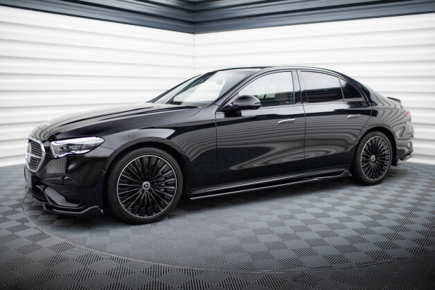 Seitenschweller Ansatz Cup Leisten passend für Mercedes-Benz E AMG-Line W214 schwarz Hochglanz