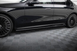 Seitenschweller Ansatz Cup Leisten für Mercedes-Benz E AMG-Line W214 schwarz Hochglanz