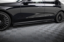 Seitenschweller Ansatz Cup Leisten passend für Mercedes-Benz E AMG-Line W214 schwarz Hochglanz