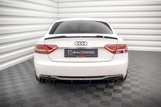 Heck Ansatz Diffusor passend für Audi A5 8T Facelift (Einzelauspuff li. re.) schwarz Hochglanz