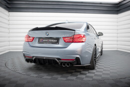 Heck Ansatz Diffusor passend für BMW 4er Coupe / Gran Coupe / Cabrio M-Paket F32 / F36 / F33 (Doppelauspuff li. re.) schwarz Hochglanz