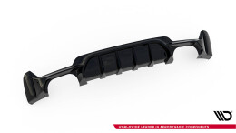 Heck Ansatz Diffusor passend für BMW 4er Coupe / Gran Coupe / Cabrio M-Paket F32 / F36 / F33 (Doppelauspuff li. re.) schwarz Hochglanz