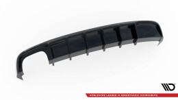 Heck Ansatz Diffusor passend für Audi A5 S-Line Coupe / Sportback 8T Facelift (Doppelauspuff li.) schwarz Hochglanz
