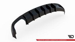Heck Ansatz Diffusor passend für Audi A5 S-Line Coupe / Sportback 8T Facelift (Doppelauspuff li.) schwarz Hochglanz