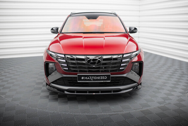 Cup Spoilerlippe Front Ansatz V.1 passend für Hyundai Tucson N-Line Mk4 schwarz Hochglanz