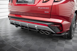 Mittlerer Cup Diffusor Heck Ansatz DTM Look passend für Hyundai Tucson N-Line Mk4 schwarz Hochglanz