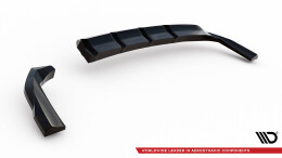 Mittlerer Cup Diffusor Heck Ansatz DTM Look passend für Hyundai Tucson N-Line Mk4 schwarz Hochglanz