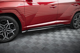 Seitenschweller Ansatz Cup Leisten für Hyundai Tucson N-Line Mk4 schwarz Hochglanz