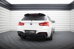 Heck Ansatz Diffusor V.3 für BMW 1er M-Paket / M140i F20 FL Doppelauspuff li. re. schwarz Hochglanz