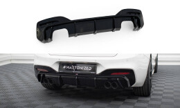 Heck Ansatz Diffusor V.3 passend für BMW 1er M-Paket / M140i F20 Facelift (Doppelauspuff li. re.) schwarz Hochglanz