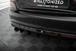 Heck Ansatz Diffusor für Audi A5 Coupe / Cabrio S-Line 8T (Einzelauspuff li. re.) schwarz Hochglanz