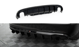 Heck Ansatz Diffusor passend für Audi A5 Coupe / Cabrio S-Line 8T (Einzelauspuff li. re.) schwarz Hochglanz
