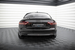 Heck Ansatz Diffusor passend für Audi A5 Coupe / Cabrio S-Line 8T (Einzelauspuff li. re.) schwarz Hochglanz