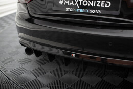 Heck Ansatz Diffusor passend für Audi A5 Coupe / Cabrio S-Line 8T (Einzelauspuff li. re.) schwarz Hochglanz
