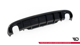 Heck Ansatz Diffusor passend für Audi A5 Coupe / Cabrio S-Line 8T (Einzelauspuff li. re.) schwarz Hochglanz