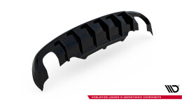 Heck Ansatz Diffusor passend für Audi A5 Coupe / Cabrio S-Line 8T (Einzelauspuff li. re.) schwarz Hochglanz