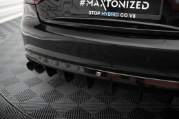 Heck Ansatz Diffusor für Audi A5 Coupe / Cabrio S-Line 8T (Doppelauspuff li.) schwarz Hochglanz