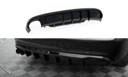 Heck Ansatz Diffusor passend für Audi A5 Coupe / Cabrio S-Line 8T (Doppelauspuff li.) schwarz Hochglanz
