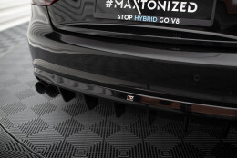 Heck Ansatz Diffusor passend für Audi A5 Coupe / Cabrio S-Line 8T (Doppelauspuff li.) schwarz Hochglanz