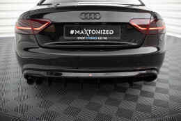 Heck Ansatz Diffusor passend für Audi A5 Coupe / Cabrio S-Line 8T (Doppelauspuff li.) schwarz Hochglanz