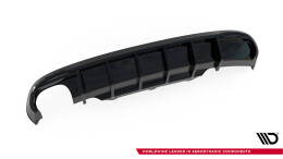 Heck Ansatz Diffusor passend für Audi A5 Coupe / Cabrio S-Line 8T (Doppelauspuff li.) schwarz Hochglanz