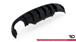 Heck Ansatz Diffusor passend für Audi A5 Coupe / Cabrio S-Line 8T (Doppelauspuff li.) schwarz Hochglanz