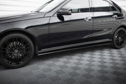 Seitenschweller Ansatz Cup Leisten passend für Mercedes-Benz E W212 Facelift schwarz Hochglanz