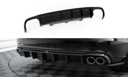 Heck Ansatz Diffusor passend für Audi A6 Limousine / Avant C7 (Doppelauspuff li. re.) schwarz Hochglanz