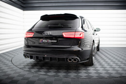 Heck Ansatz Diffusor passend für Audi A6 Limousine / Avant C7 (Doppelauspuff li. re.) schwarz Hochglanz