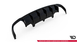 Heck Ansatz Diffusor passend für Audi A6 Limousine / Avant C7 (Doppelauspuff li. re.) schwarz Hochglanz