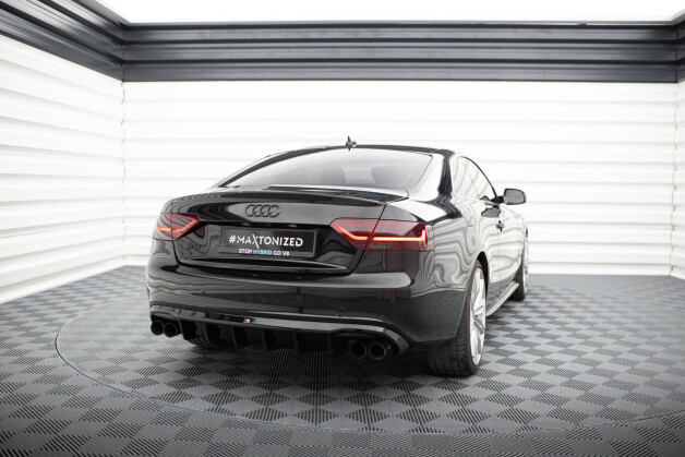Heck Ansatz Diffusor passend für Audi S5 Coupe / Cabrio S-Line 8T schwarz Hochglanz
