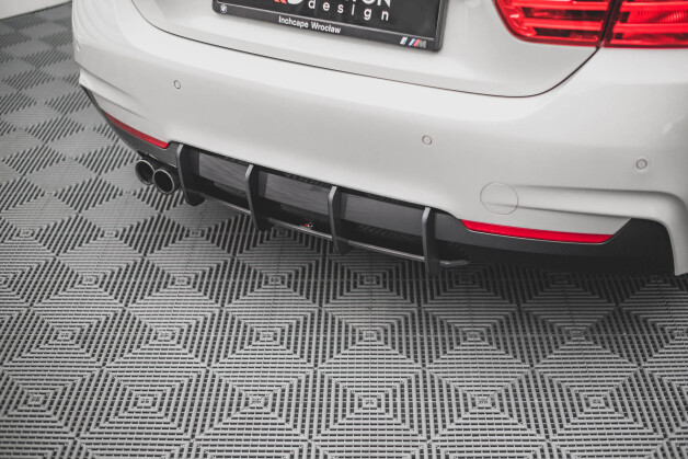 Street Pro Heckschürze Heck Ansatz Diffusor V.1 passend für BMW 4er M-Paket F32 schwarz-rot