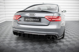 Heck Ansatz Diffusor passend für Audi S5 Coupe / Sportback 8T Facelift schwarz Hochglanz