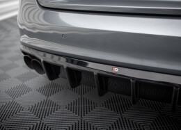 Heck Ansatz Diffusor passend für Audi S5 Coupe / Sportback 8T Facelift schwarz Hochglanz