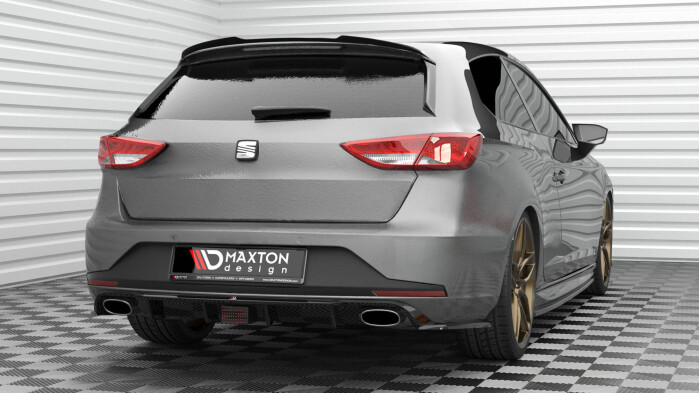 Heck Spoiler Aufsatz Abrisskante V.2 passend für Seat Leon Cupra Sportstourer Mk3 Facelift schwarz Hochglanz