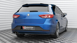 Heck Ansatz Flaps Diffusor V.3 passend für Seat Leon FR Sportstourer Mk3 schwarz Hochglanz