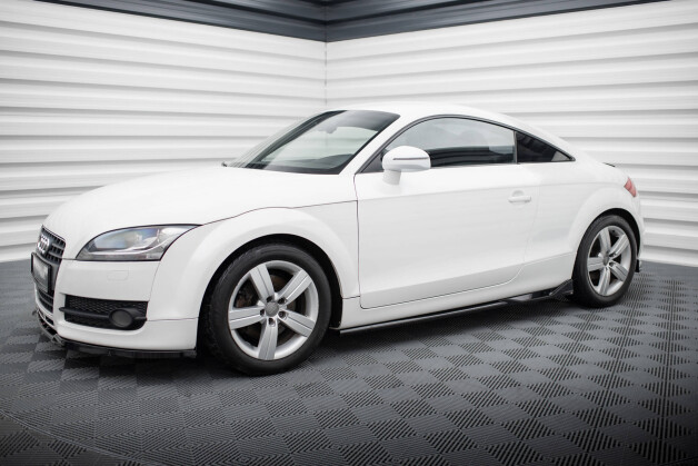 Seitenschweller Ansatz Cup Leisten passend für Audi TT 8J schwarz Hochglanz