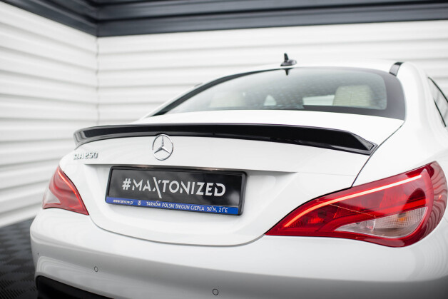 Heck Spoiler Aufsatz Abrisskante 3D passend für Mercedes-Benz CLA C117 Facelift schwarz Hochglanz