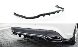 Mittlerer Cup Diffusor Heck Ansatz DTM Look passend für Mercedes-Benz CLA C117 Facelift schwarz Hochglanz
